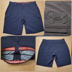 Under Armour UA Golf Shorts Men's Size 38 Black Flat Front Performance Stretchy